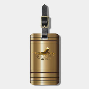 Etiqueta De Bagagem Tag luxuoso dourado da bagagem dos aviões do avi
