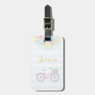 Etiqueta De Bagagem Tag moderno da bagagem da bicicleta da flor do