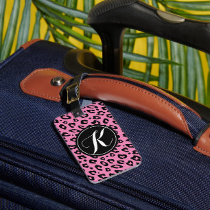 Etiqueta De Bagagem Tag monogrammed cor-de-rosa da bagagem do