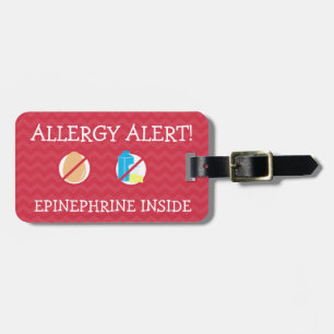 Etiqueta De Bagagem Tag múltiplo do alerta da alergia de comida para 