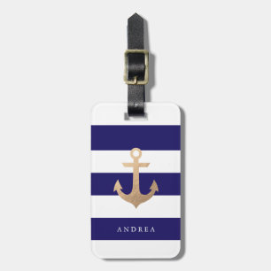 Etiqueta De Bagagem Tag náutico personalizado da bagagem do marinho d