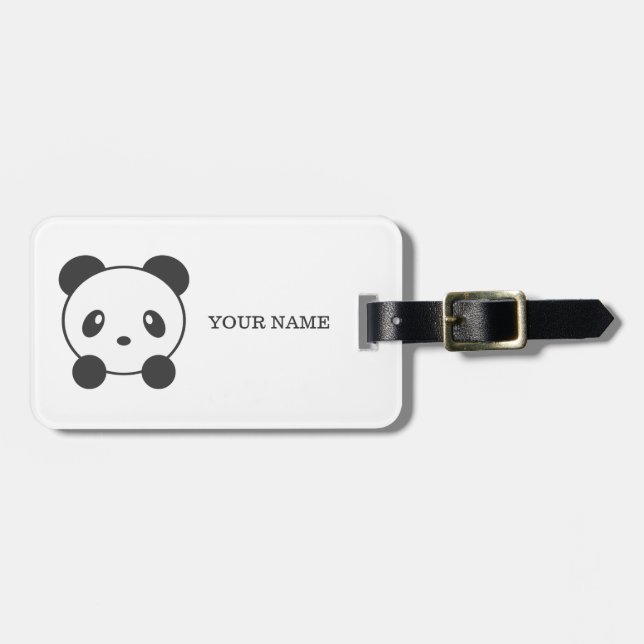 Etiqueta De Bagagem Tag personalizado da bagagem da panda (Frente Horizontal)