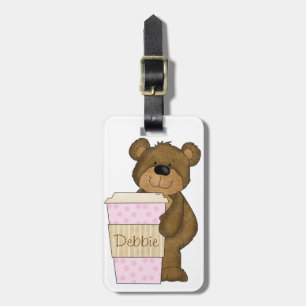 Etiqueta De Bagagem TAG personalizado da BAGAGEM do urso do café