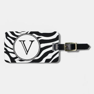 Etiqueta De Bagagem Tag personalizado do saco da zebra do monograma