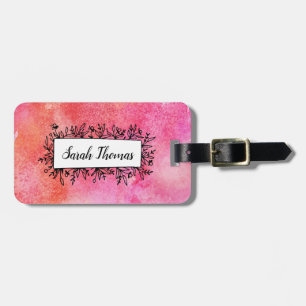 Etiqueta De Bagagem Tag personalizado floral da bagagem da aguarela