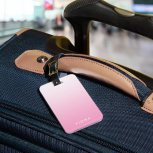 Etiqueta De Bagagem Tag personalizado Ombre cor-de-rosa da bagagem do
