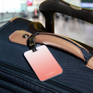 Etiqueta De Bagagem Tag personalizado Ombre coral da bagagem do