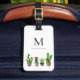 Etiqueta De Bagagem Tag Potted da bagagem do monograma dos Succulents (Front Insitu 2)