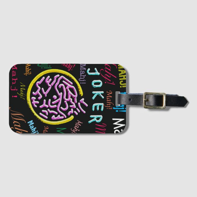 ETIQUETA DE BAGAGEM TAG PRETO DA BAGAGEM DO NEGÓCIO DO PALHAÇO DO MAH (Frente Horizontal)