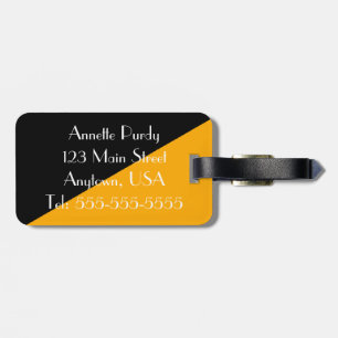 Etiqueta De Bagagem Tag preto & Dourado à moda da bagagem do