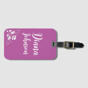 Etiqueta De Bagagem Tag Púrpura Personalizada Tag Chic Simples