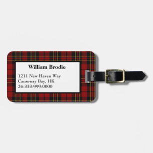 Etiqueta De Bagagem Tag tradicional da bagagem da xadrez de Tartan de
