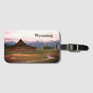 Etiqueta De Bagagem Tag velho da bagagem do celeiro de Wyoming