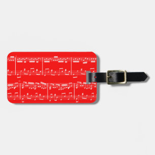 Etiqueta De Bagagem Tag vermelho da bagagem da partitura