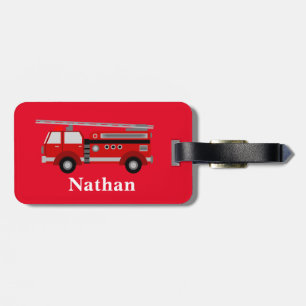Etiqueta De Bagagem Tag vermelho personalizado da bagagem do Firetruck