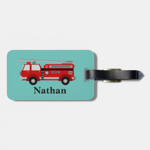 Etiqueta De Bagagem Tag vermelho personalizado da bagagem do Firetruck