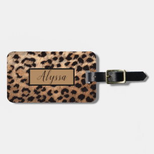 Etiqueta De Bagagem Tan Leopard Cheetah Animal Print Personalizado