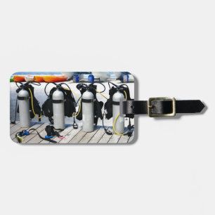 Etiqueta De Bagagem Tanques de oxigênio para o mergulho autónomo no