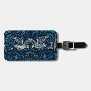 Etiqueta De Bagagem Tapeçaria Floral Clássica William Morris Blue Bird