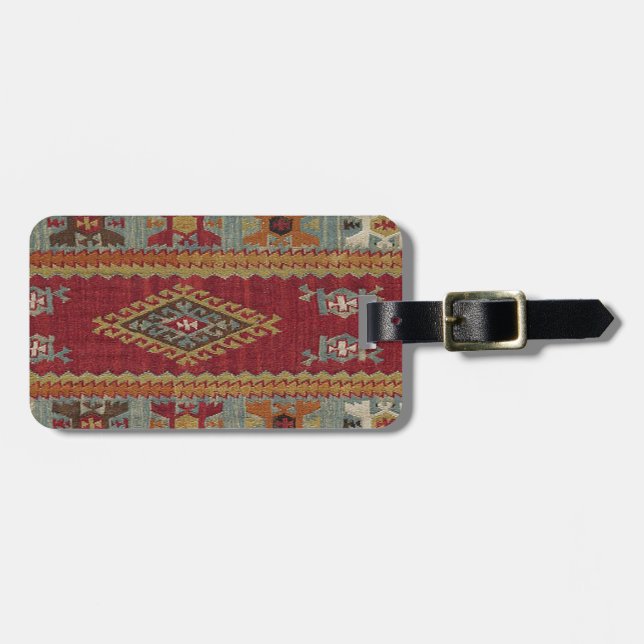 Etiqueta De Bagagem Tapete Turco Kilim (Frente Horizontal)