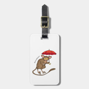 Etiqueta De Bagagem Tarsier bonito com ilustração de desenho de dese