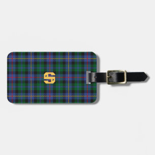 Etiqueta De Bagagem Tartan com (ou sem) o seu Inicial