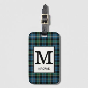 Etiqueta De Bagagem Tartan da caça de MacRae do clã Monogrammed