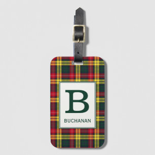 Etiqueta De Bagagem Tartan de Buchanan do clã Monogrammed