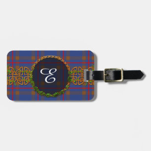 Etiqueta De Bagagem Tartan de Elliot do monograma