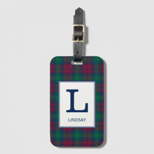 Etiqueta De Bagagem Tartan de Lindsay do clã Monogrammed