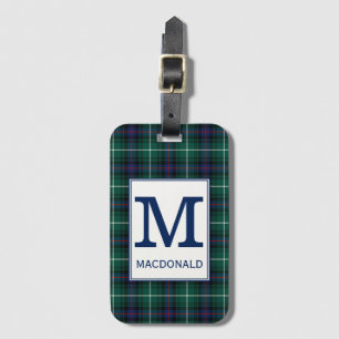 Etiqueta De Bagagem Tartan de MacDonald do clã Monogrammed
