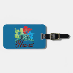 Etiqueta De Bagagem Tartaruga do hibiscus de Havaí