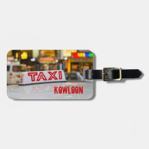 Etiqueta De Bagagem Táxi Kowloon em Hong Kong Urbano