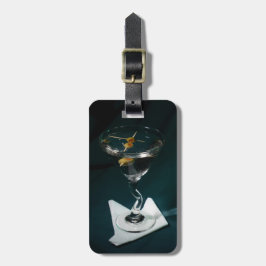 Etiqueta De Bagagem Teal Álcool Cocktail Martini