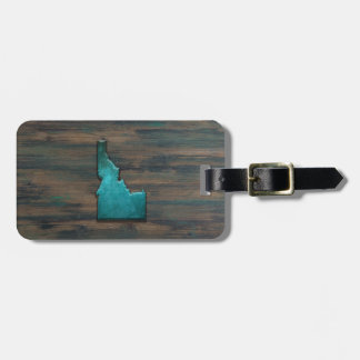 Etiqueta De Bagagem Teal em Forma de Estado Idaho