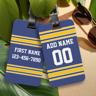 Etiqueta De Bagagem Team Jersey com nome e número personalizados