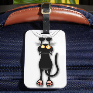Etiqueta De Bagagem Tecido de Arranque de Caracteres Engraçado de Cat