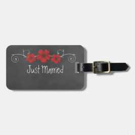 Etiqueta De Bagagem Teclado de Rosas vermelhas Selvagens