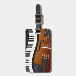 Etiqueta De Bagagem Teclados de piano Tag ondulado da bagagem da beira