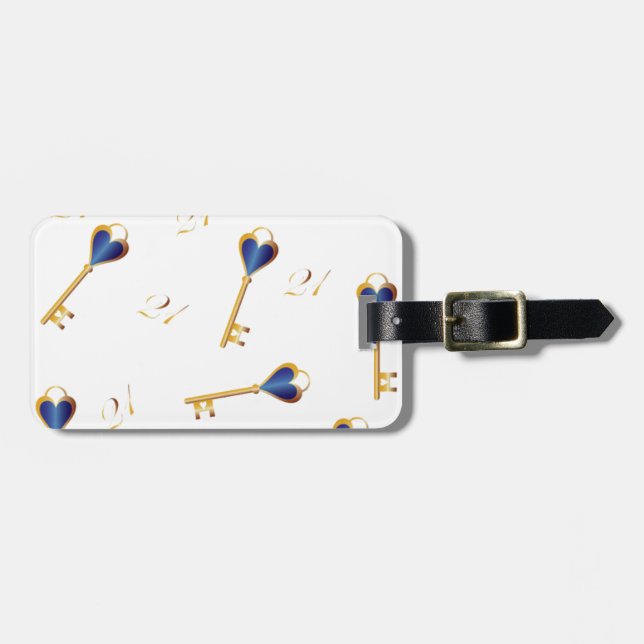 Etiqueta De Bagagem teclas aniversário de 21 anos (Frente Horizontal)