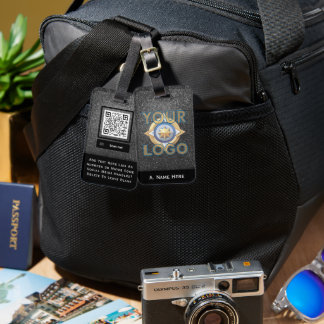 Etiqueta De Bagagem Tecnologia Silver Gliter Logotipo Luxúria Business