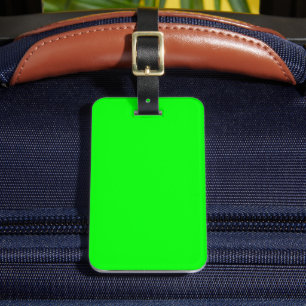 Etiqueta De Bagagem Tela verde neon moderna brilhante simples sólida l