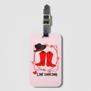 Etiqueta De Bagagem Tema da dançarina de cowboy inicializa linha cúb