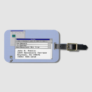 Etiqueta De Bagagem Tema de Computador Windows 95 Personalizado de Ani