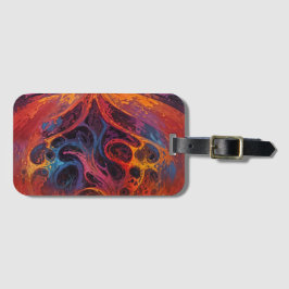 Etiqueta De Bagagem Tempestade do Caos - Design Abstrato Colorido