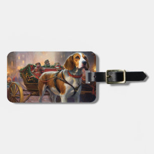 Etiqueta De Bagagem Temporada Festiva de Natal do Beagle