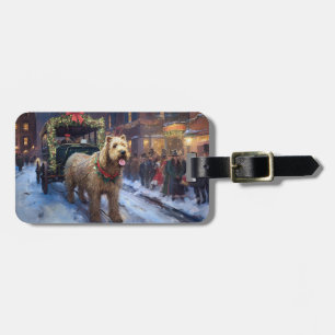 Etiqueta De Bagagem Temporada Festiva de Natal do Wheaten Terrier