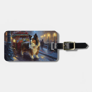 Etiqueta De Bagagem Temporada Festiva de Natal Papillon