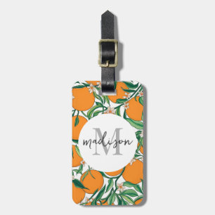 Etiqueta De Bagagem Tendy Summer Orange Citrus Fruta Blossom Padrão