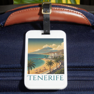 Etiqueta De Bagagem Tenerife Ilhas Canárias Viagem Costeira Vintage